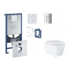 Grohe Rapid SLX Set predstenovej inštalácie, klozetu, dosky SoftClose, tlačidla Skate Cosmopolitan a súpravy na vhadzovanie tabliet, chróm SANI11BB2131-GR
