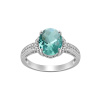 Strieborný prsteň Calista – SVETLO ZELENÁ 51