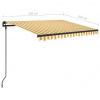 vidaXL Automaticky zaťahovacia markíza so stĺpmi 3,5x2,5 m žlto-biela - Žltá - 49793-219114