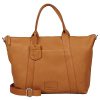 Dámska kožená kabelka na notebook Burkely Alenes - koňak
