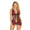Sexy čipkovaná košieľka OBSESSIVE Redessia Babydoll červená L/XL