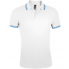 SOĽS Pasadena Pánske polo tričko SL00577 White / Aqua XL