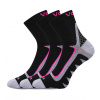 VoXX® Kryptox Unisex športové ponožky - 3 páry BM000000631000100493 čierna/magenta 35-38 (23-25)