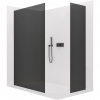 CERANO - Sprchová zástena Walk-in Crystal TL/P - 8 mm - bezvzperový systém - čierna matná, grafitové sklo - 150x150x200 cm