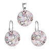 Súprava šperkov s kryštálmi Swarovski náušnice a prívesok ružové okrúhle 39117.3