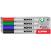 Popisovač na biele a flipchartové tabule, sada, 1 3 mm, kužeľový hrot, KORES K Marker W1, 4 rôzne farby