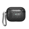 AppleMix Puzdro/kryt pre Apple AirPods Pro - Karbónová textúra - Gumené - Čierne
