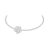 JAY Náhrdelník s květem Kamélie - choker, zirkony JAY-9038-ZS51174 Stříbrná 40 cm + 7 cm (prodloužení)