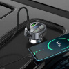 Hoco Autonabíječka Charger USB A + USB C PD QC3.0 5A 30W s displejem + FM BT vysílač E70 černá