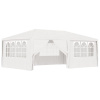 Profesionálny párty stan+bočné steny 4x6 m, biely 90 g/m²-ForU-48527