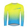 Dres FORCE MTB ANGLE dlhý rukáv fluo-modrý S