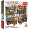TREFL Puzzle Zaujímaví dinosaury 4v1 (35,48,54,70 dielikov)