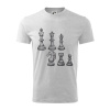 Šachové figúrky kreslené - Tričko detské bavlnené - 122 cm/6 rokov ( Svetlosivý melír )