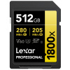 Lexar SDXC Pro 1800x U3 UHS-II R280/W210 (V60) 512GB