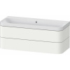 DURAVIT Happy D.2 Plus c-shaped závesná skrinka s nábytkovým umývadlom bez otvoru, 2 zásuvky, 1175 x 490 x 480 mm, biela matná lakovaná, HP4349N36360000