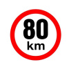 Reflexná samolepka rýchlosť 80 km, priemer 150 mm