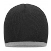 Myrtle beach Pletená čiapka s kontrastným okrajom MB7584 Grey-Melange one size