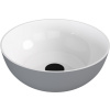 Polysan BANERA ROUND umývadlo na dosku, liaty mramor, priemer 39cm, biela/šedá mat, 14337.32
