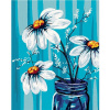 Zuty Diamantové maľovanie MARGARÉTY V POHÁRI 40x50 cm bez rámu a bez vypnutia plátna