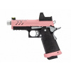 Vorsk Airsoftová pištoľ Hi-Capa 3.8 PRO s kolimátorom, GBB - pink