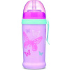 Canpol Babies Active Cup Non Spill Sport Cup Butterfly Pink športová fľaša so slamkou 350 ml