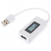 USB tester, detektor prúdu a voltmeter s LCD obrazovkou Biely
