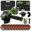 Aku úhlová bruska Procraft PWA220 + rychloupínací matice, 10x řezný kotouč CD125x1.0b v kovovém boxu | SPWA220/CD125x1.0b/RM14 - 6368