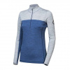 Sensor Merino Bold - Dámske tričko s dlhým rukávom a zipsom Cool Blue / Cool Grey XL