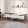 Denná posteľ s matracom 90x200 cm, sivá, borovicový masív-ForU-3083566