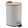 TENDANCE Odpadkový kôš Timeless, sivá/s drevenými prvkami, 2,5 l