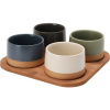 EXCELLENT HOUSEWARE Sada misiek na pochutiny servírovacia s doskou 4 ks