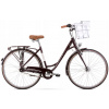 Mestsky bicykel - Romet Pop Art Lux Burgundsko Mat + Basket 18 