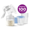 PHILIPS AVENT Odsávačka materského mlieka manuálna + VIA 180 ml 5 ks