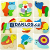 Drevené kocky / Puzzle / Zvieratká / Hlavolam / Stavebnice, Motiv - Zvíře Liška