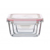 Dóza na potraviny čtvercová, borosilikátové sklo/PP, Clip, sada 3 ks - MagicHome