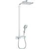 HANSGROHE Raindance E Showerpipe nástenný sprchový systém s termostatom ShowerTablet Select 300, horná sprcha 1jet 360 x 190 mm, ručná sprcha 3jet, chróm, 27288000