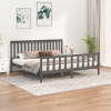 vidaXL Posteľný rám s čelom sivý 200x200 cm masívna borovica - Sivá - 127208-73273
