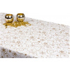Vianočný teflónový obrus BIELY ZLATÉ ŠPIRÁLY - Rôzne veľkosti aj VÝROBA NA MIERU Veľkosť: 140*220cm OBDĹŽNIK