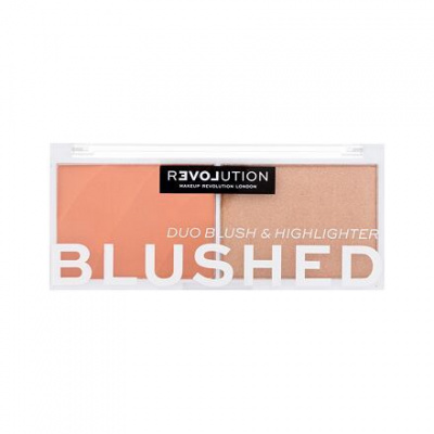 Revolution Relove Colour Play Blushed Duo Blush & Highlighter paletka s rozjasňovačem a tvářenkou 5.8 g odstín Queen