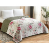Prehoz postele Fiori 220x240 cm, kvetinový zelený