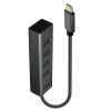 LINDY 43325 4 porty USB Hub s konektorom USB C sivá; 43325