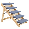 Vevor Drevené schody pre zvieratá 5 stupňov, nosnosť 68 kg, skladacie LTSFZDGLTKFPZ6IC6001V0