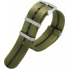 Remienok NATO Sports khaki, čierny pruh 20 mm - 20 mm + 5 rokov záruka a darček ZADARMO