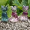 Soška Mačka Sphynx Fluorit