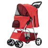 Buggy 3v1 Kočárek skládací pro psy 45 x 100 x 80 cm Barva: Červená