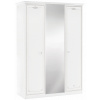 CLK Trojdverová šatníková skriňa so zrkadlom Betty-biela/šedá