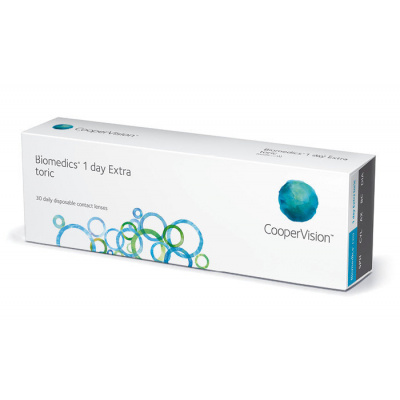 Cooper Vision Biomedics 1 Day Extra Toric (30 šošoviek) Dioptrie -1,00, Cylinder -1,25, Os 90°