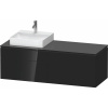 DURAVIT L-Cube závesná skrinka pod umývadlo na dosku (umývadlo vľavo), 4 zásuvky, 1420 x 550 x 482 mm, čierna vysoký lesk, LC4870L40400000