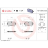 BREMBO Sada brzdových platničiek kotúčovej brzdy BREMBO P 85 117