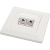 Zásuvka Solarix CAT6 STP 2 x RJ45 pod omítku bílá